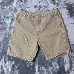 Vintage Y2K Wrangler Carpenter Shorts Size 38 Multi Pocket Tool Strap Utility